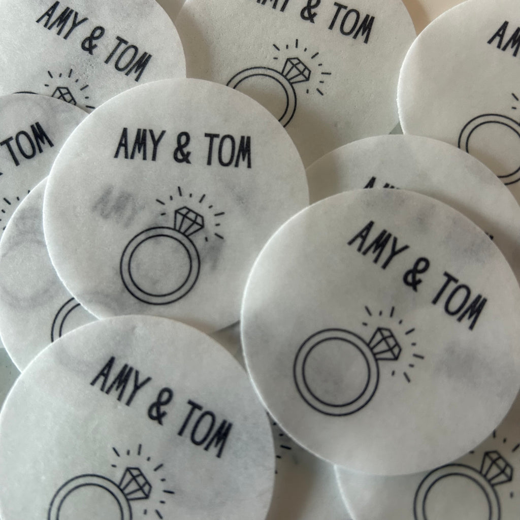 Edible Engagement Ring Drink Toppers - Personalised