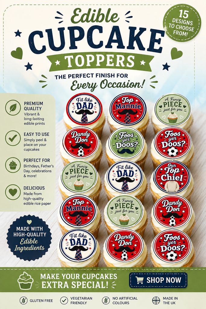 Aberdeen Themed Father's Day Edible Cake and Cupcake Toppers