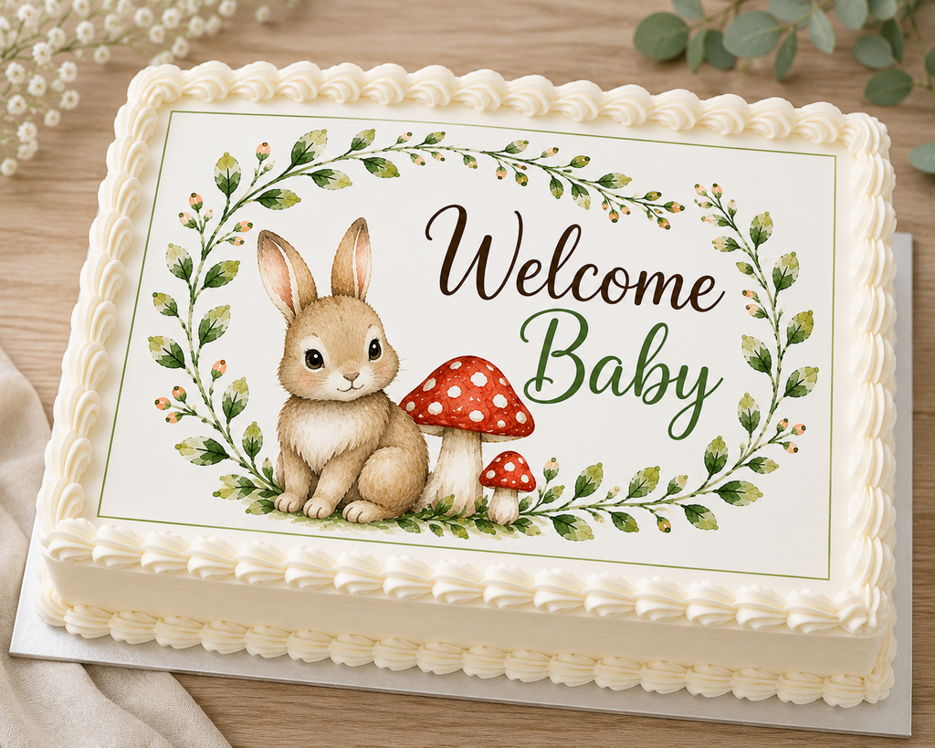 Woodland Baby Shower Edible Cake & Cupcake Toppers