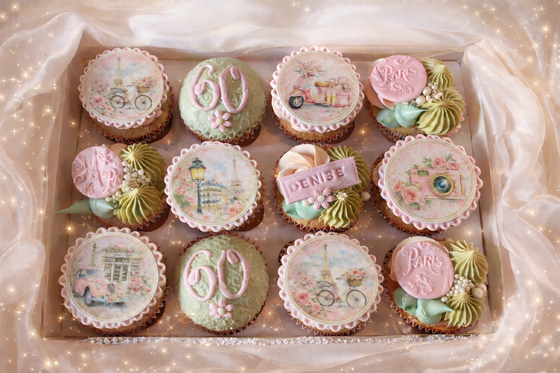 Paris Themed Edible Cake Toppers