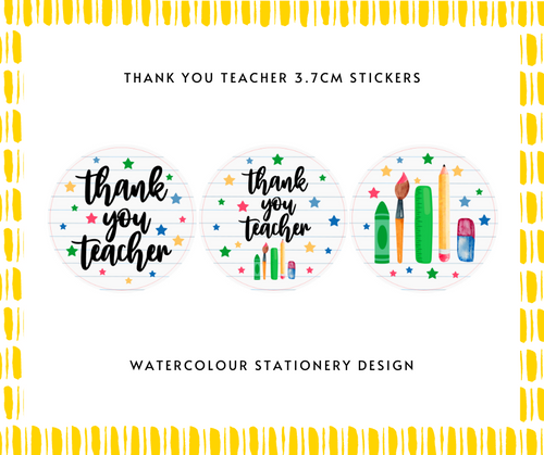 New Thank You Teacher - Edible Cake & Cupcake Toppers