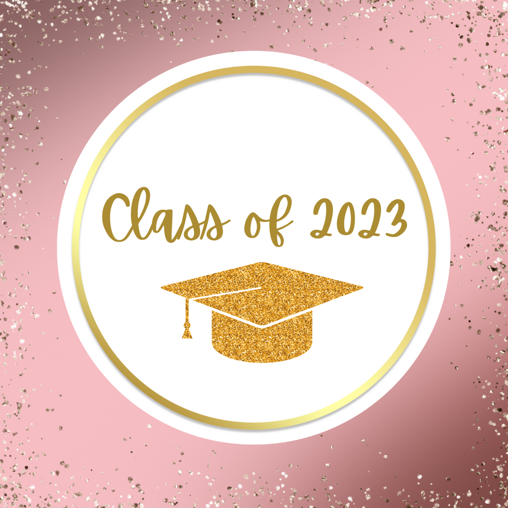 Graduation Cupcake Toppers - Pink and Gold