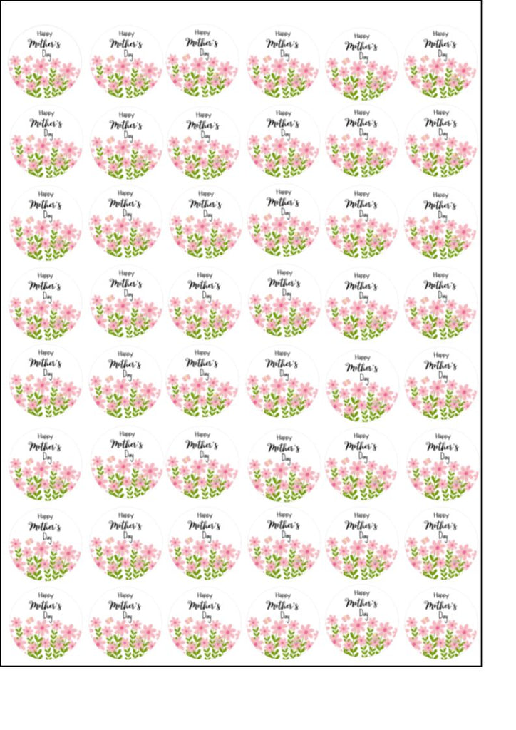 Mother's Day Edible Cake and Cupcake Toppers - Pink Pastels
