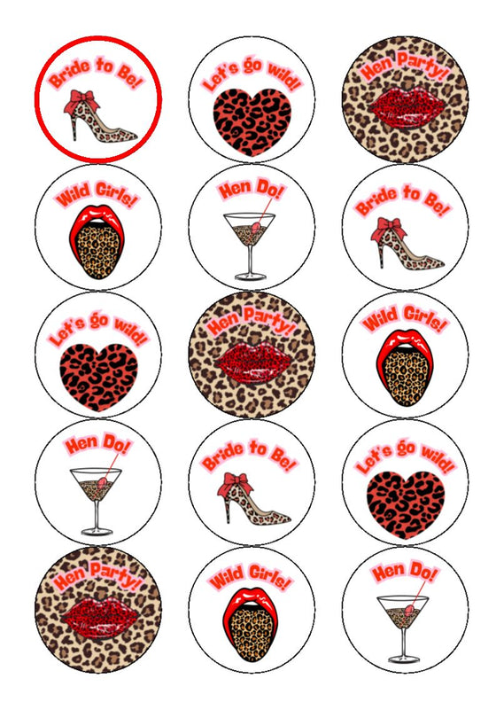Wild Hen Girls! - Edible Cupcake Toppers