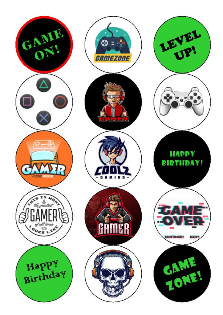 Gaming - edible cake/cupcake toppers