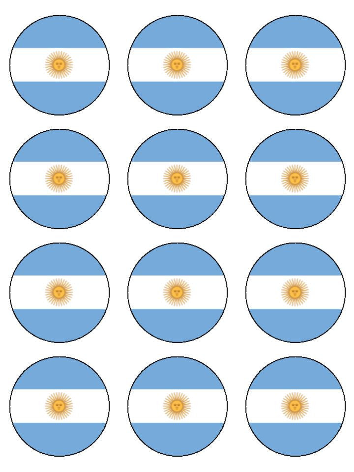 Argentina - Edible Flag Cake & Cupcake Toppers