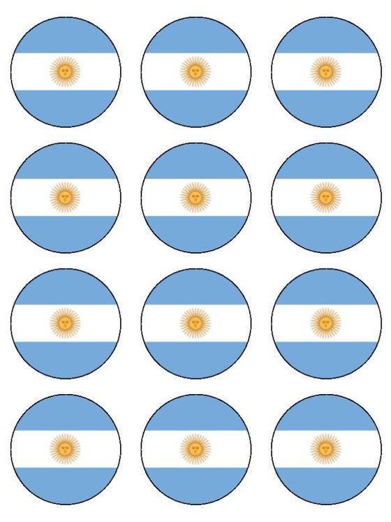 Argentina - Edible Flag Cake & Cupcake Toppers
