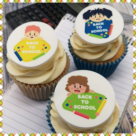 Back to school design 1 - edible cake/cupcake toppers