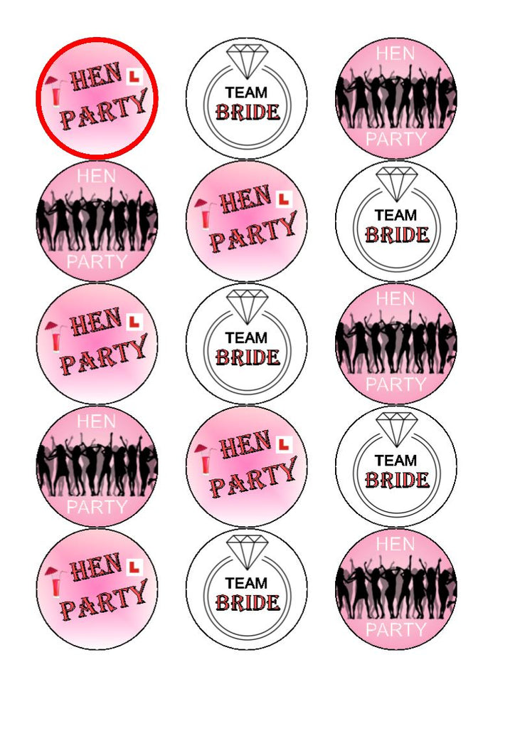 Hen Party Mix Personalised Edible Cake & Cupcake Toppers