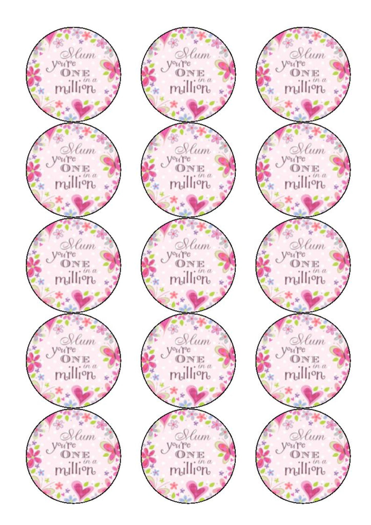 Mother's Day One in a Million Edible Cake & Cupcake Toppers