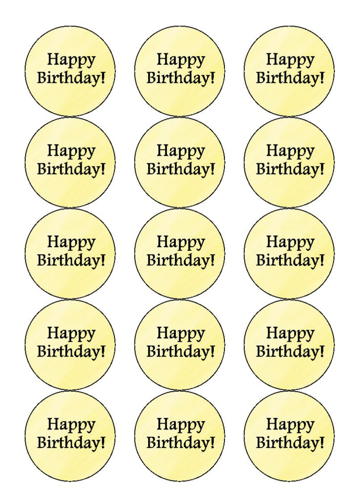 Own Wording Cake Toppers - Lemon Watercolour with Footlight Mtlight Font