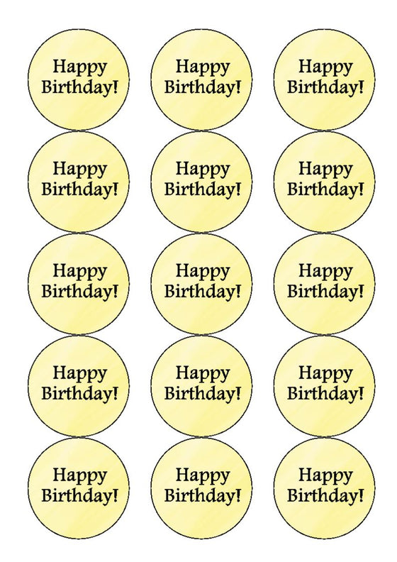 Own Wording Cake Toppers - Lemon Watercolour with Footlight Mtlight Font