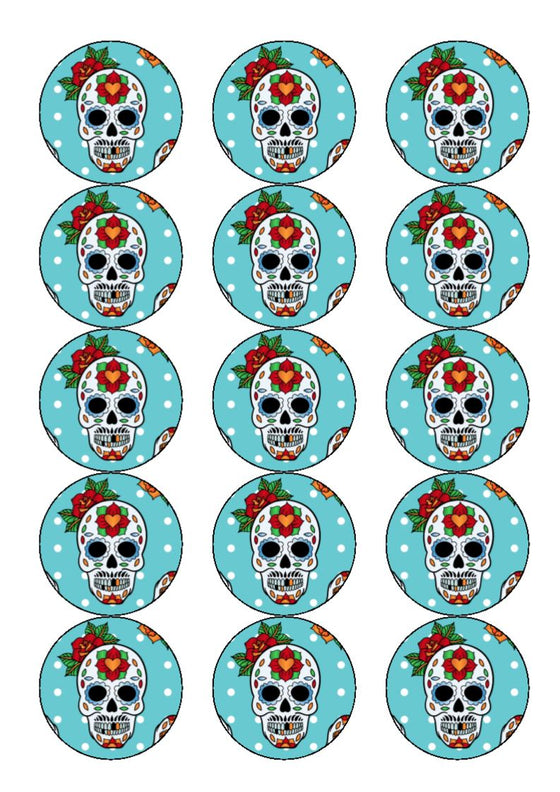 HALLOWEEN - DAY OF THE DEAD - Edible cake and cupcake toppers