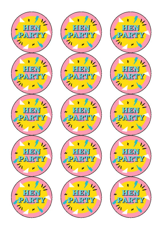Funky Hen Party Cupcake Toppers