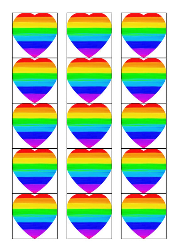 Pride - Design 7 - Rainbow Hearts (Pre-Cut)