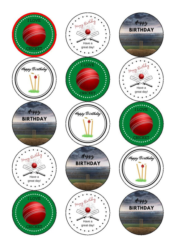 Buy Cricket 19 Cm 7.5 Round Edible Cake Topper and Printed With Your Custom  Greeting Digital Copy Available on Request Online in India - Etsy