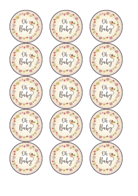 Oh Baby - edible cake/cupcake toppers