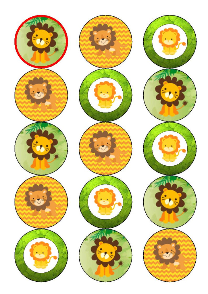 Cute Lions - edible cake/cupcake toppers