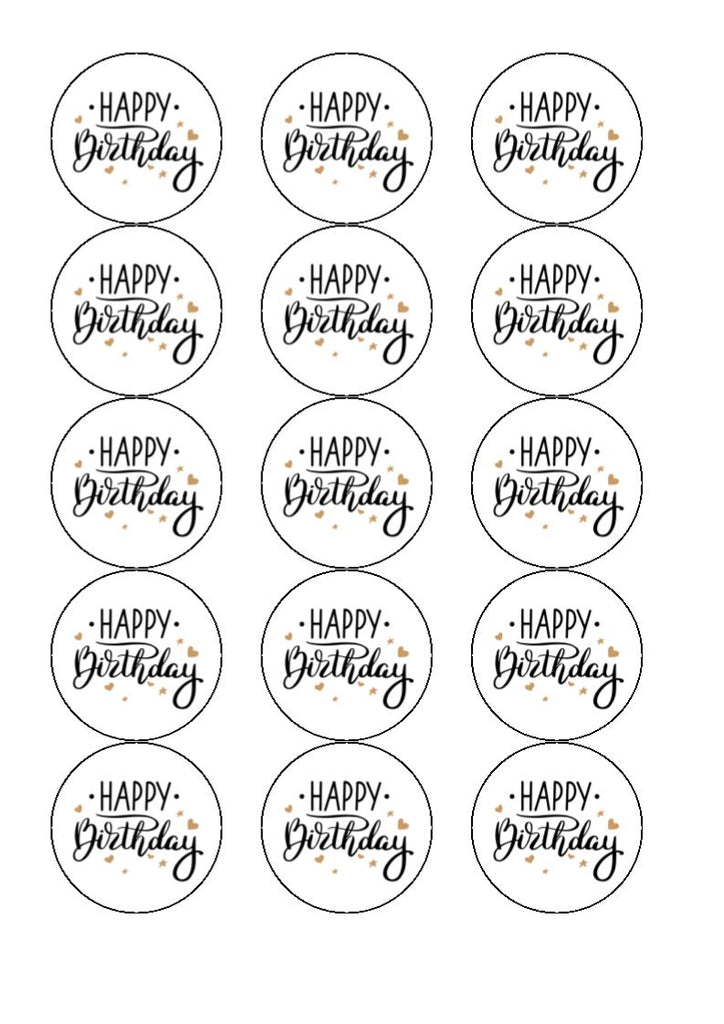 Birthday - Edible Drink Toppers - Design 1