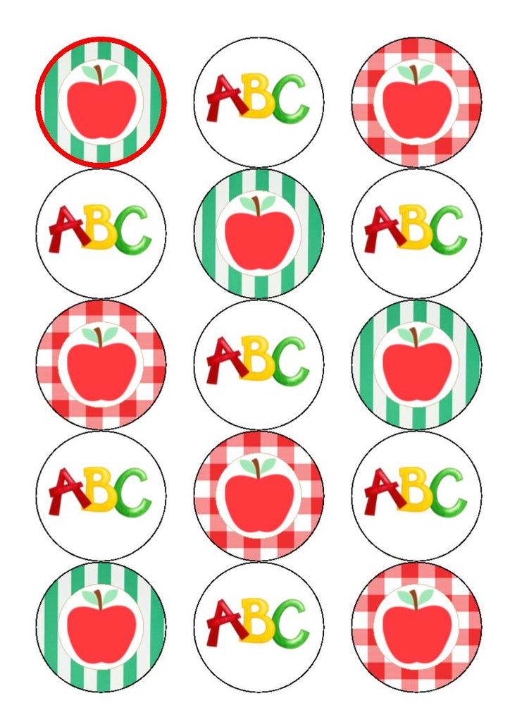 Back to school design 4 - edible cake/cupcake toppers