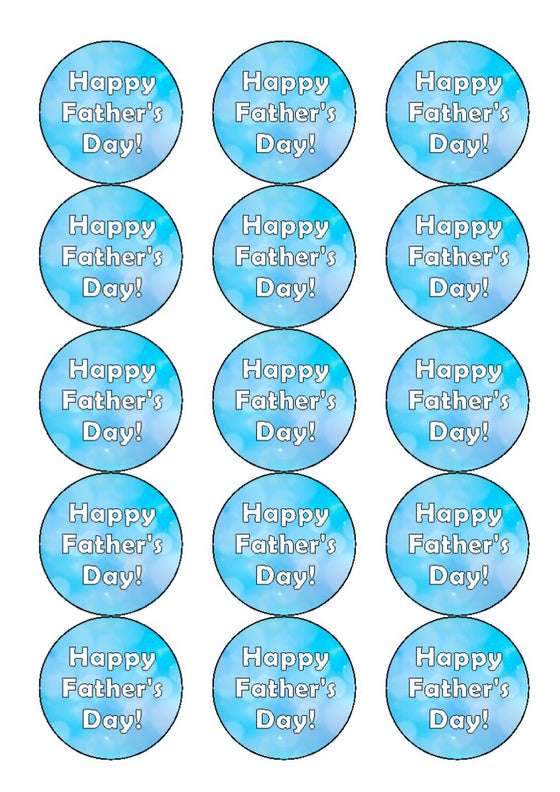 OWN WORDING CAKE/CUPCAKE TOPPERS - BLUE BUBBLE with Berlin Sans FB font