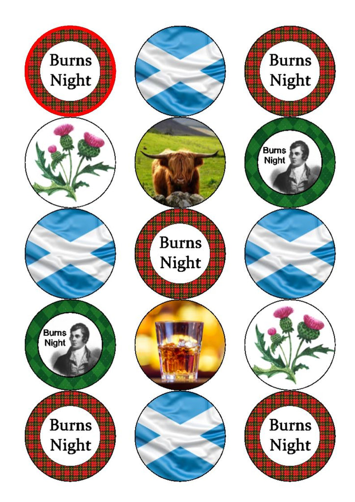 NEW!! Burns Night - Cupcake Toppers
