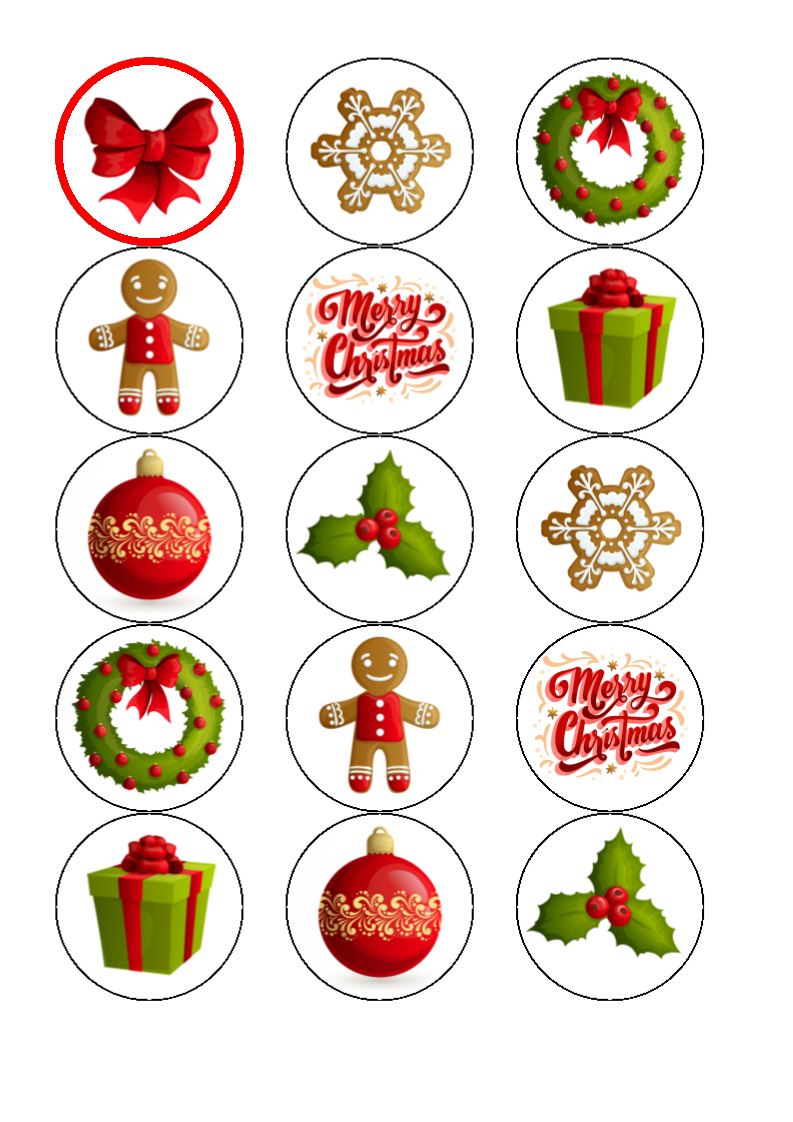 Christmas mix - edible drink toppers - Incredible Toppers