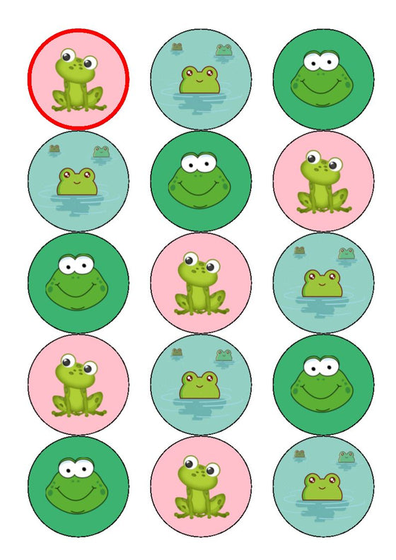 Frog - edible cupcake toppers