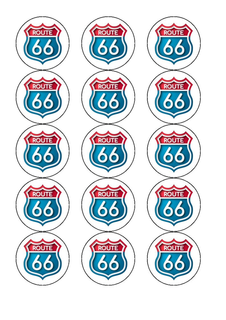 Route 66 - edible cake/cupcake toppers