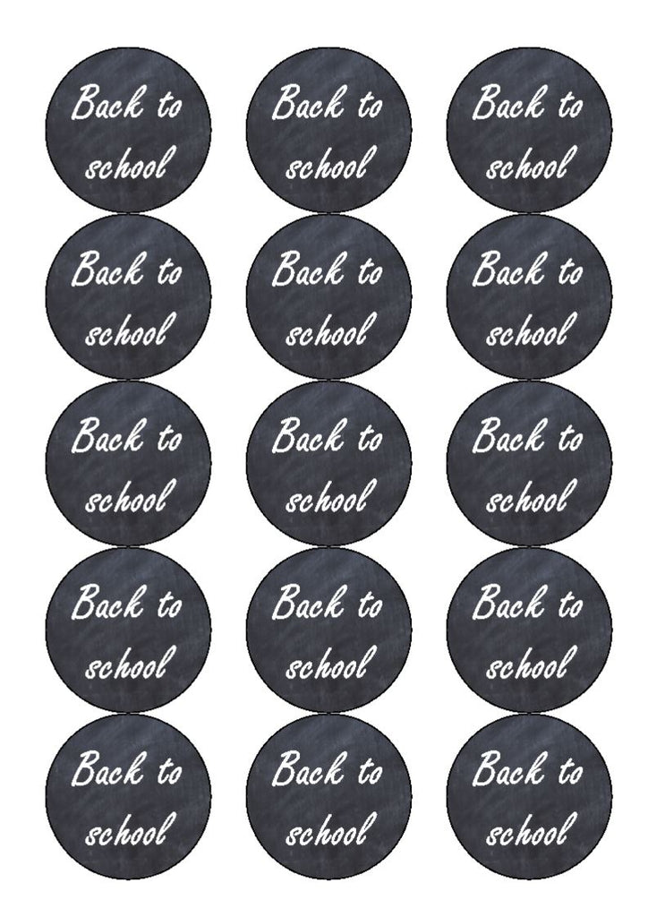 Back to school - design 7 - edible cake/cupcake toppers