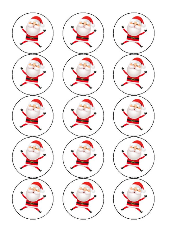 Cheerful Santa edible drink/cocktail toppers