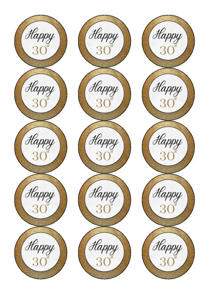 30th Birthday Cake Toppers - Gold - Incredible Toppers