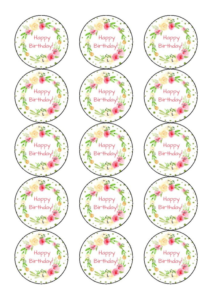 Birthday - Edible Drink Toppers - Design 7