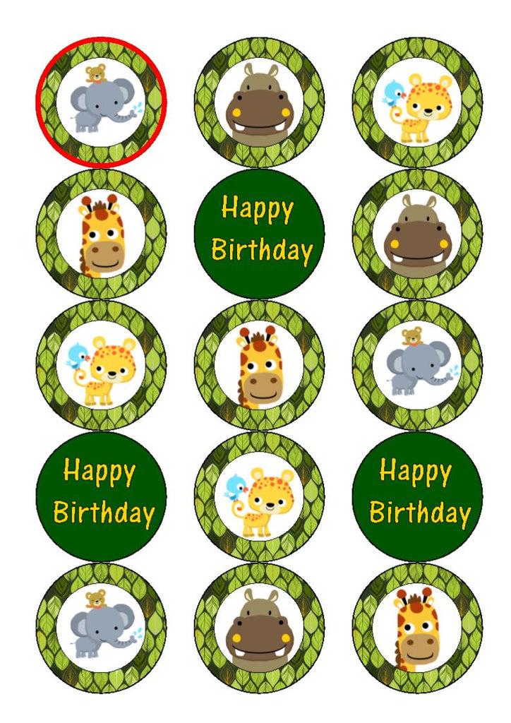 Zoo animals - edible cupcake toppers