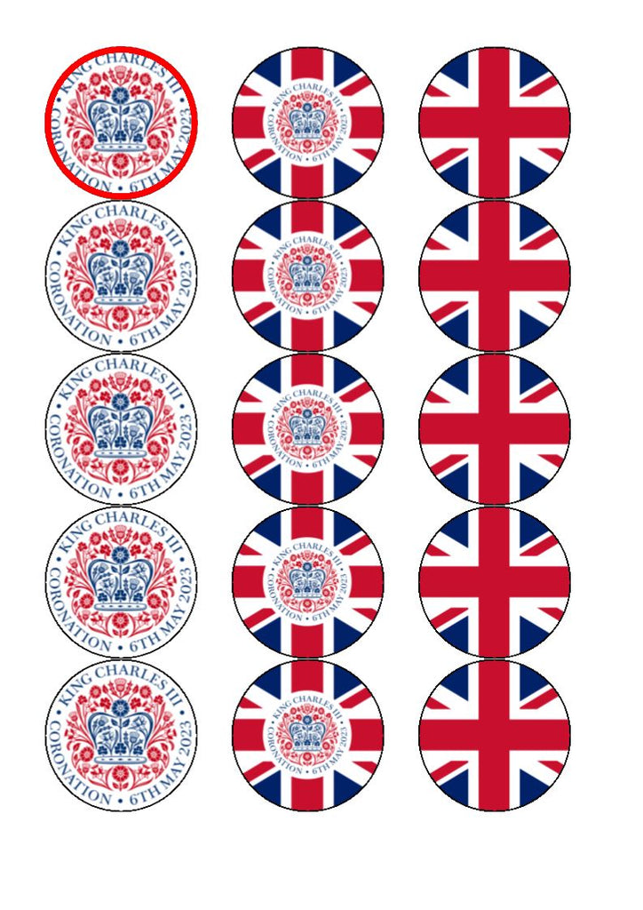 King Charles III Coronation Cake Toppers - Mixed images