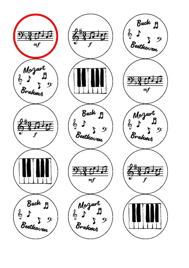 Musical Notes Edible Print/Cupcake Toppers