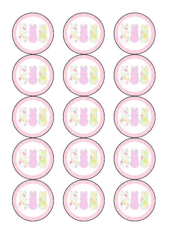 Easter Pastel Bunny Edible Cupcake and Cake Toppers
