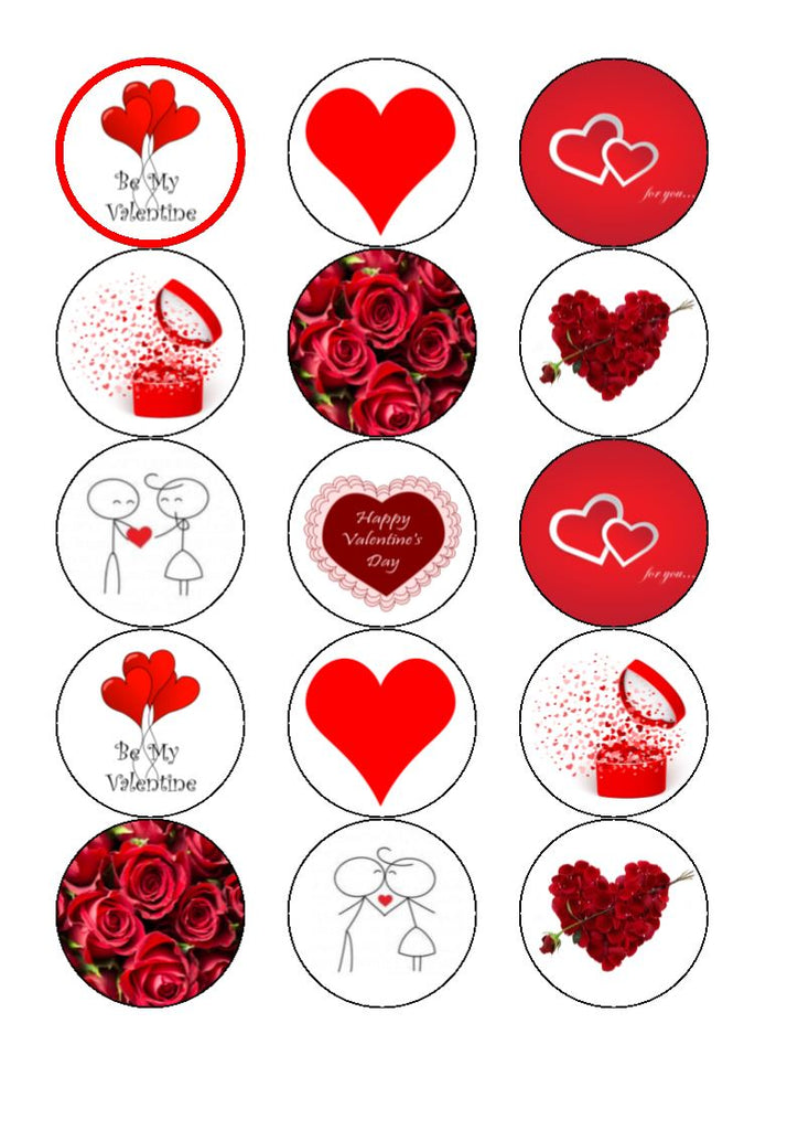 Valentine Mixed Cupcake Toppers