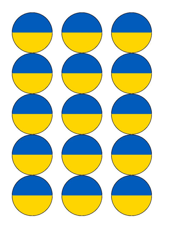 Ukraine Edible Cake & Cupcake Toppers - 100% OF PROFITS ON THIS PRODUCT WILL GO TO A CHARITY TO HELP THE UKRAINE. STOP WAR