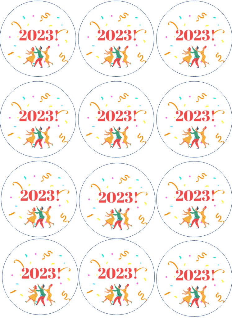 NEW YEAR 2023 Edible Drink Toppers - DESIGN 6