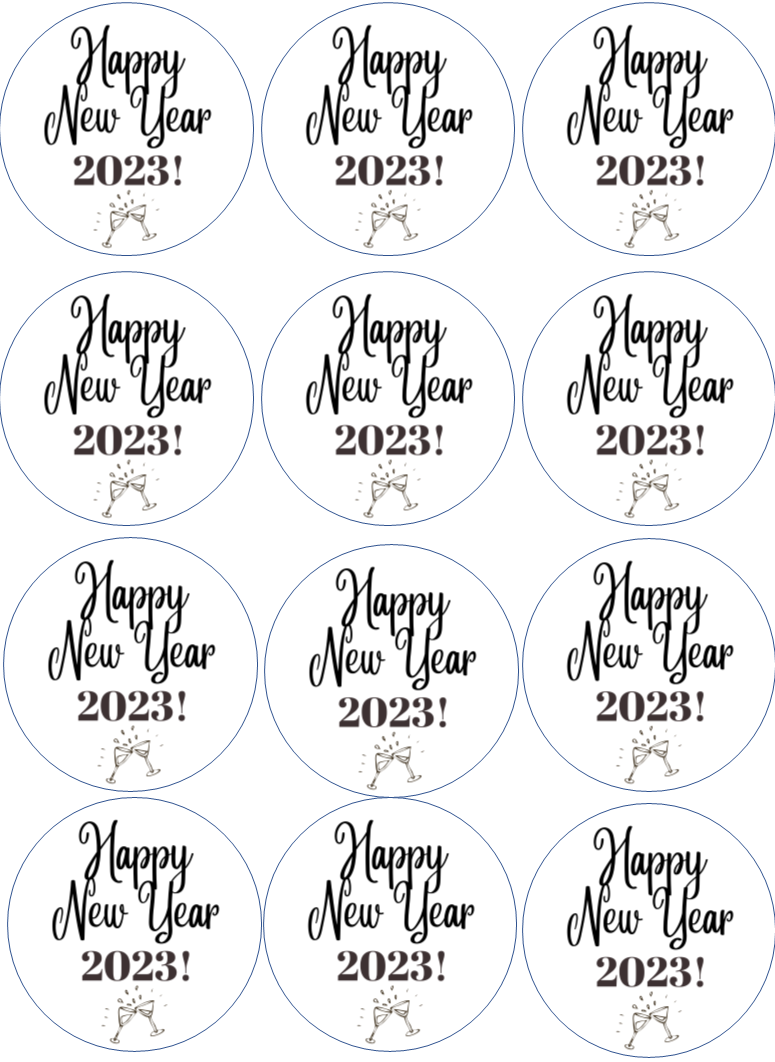Edible New Year's Clock Drink Toppers — Bee Box Design Studio