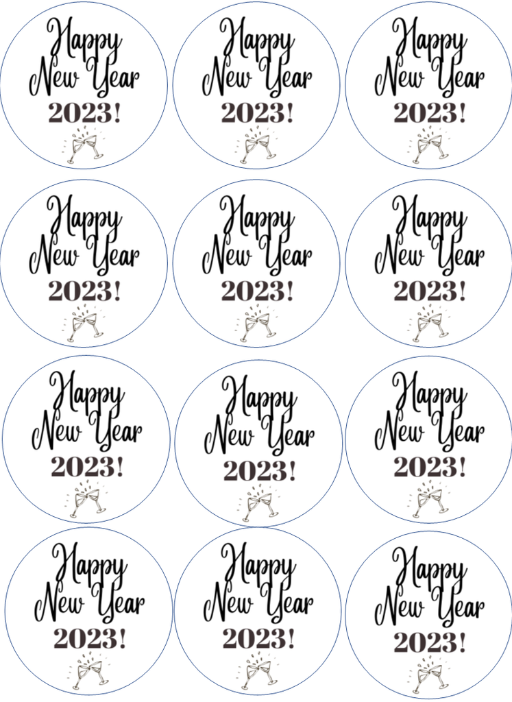 NEW YEAR 2023 Edible Drink Toppers - DESIGN 1