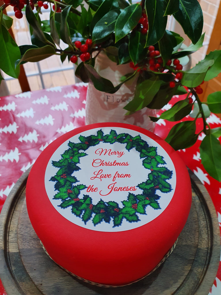 Personalised Christmas Wreath - Add your own message.