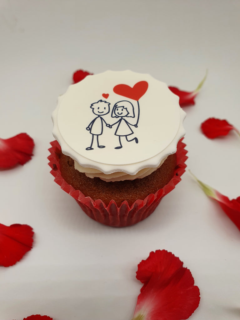 Valentine Stick People - cupcake toppers (3 different images per sheet)
