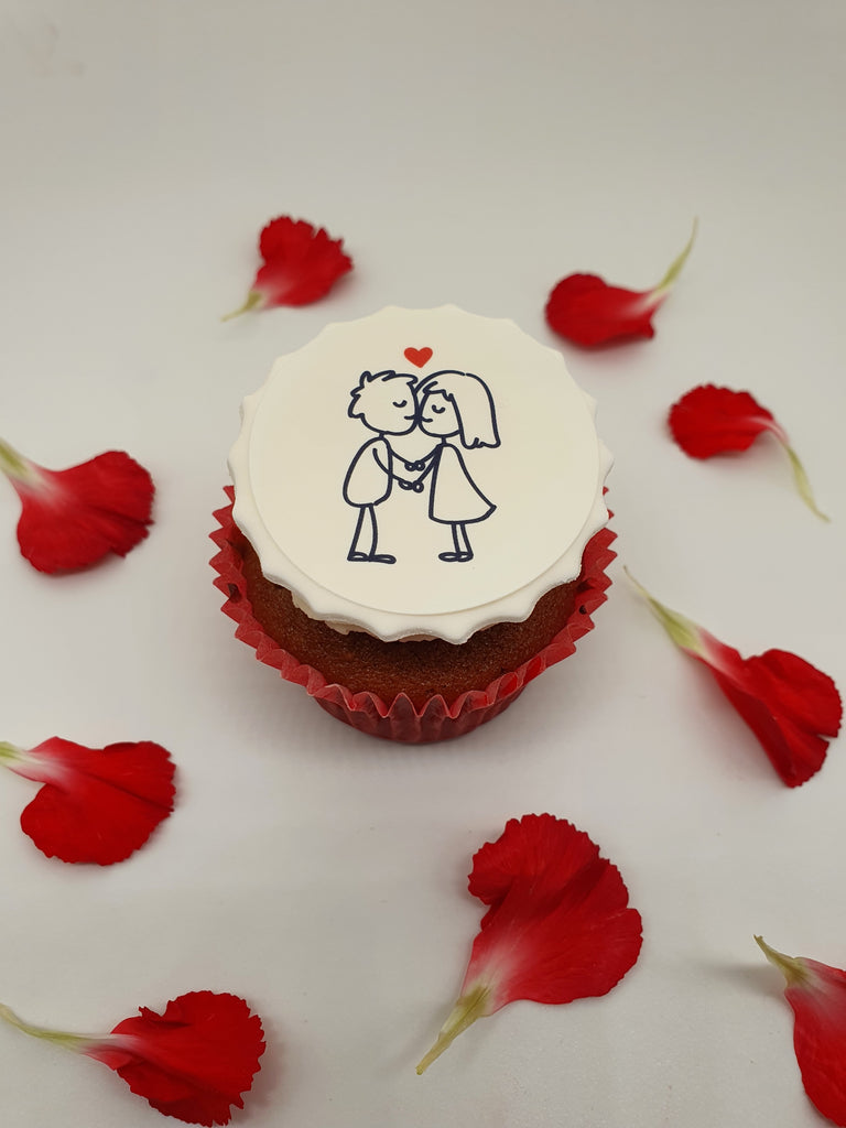 Valentine Stick People - cupcake toppers (3 different images per sheet)