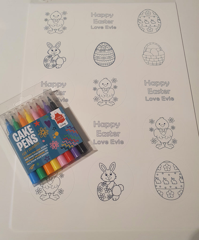 NEW!! Colour in your own cupcake toppers - PERSONALISED (edible pens not included)