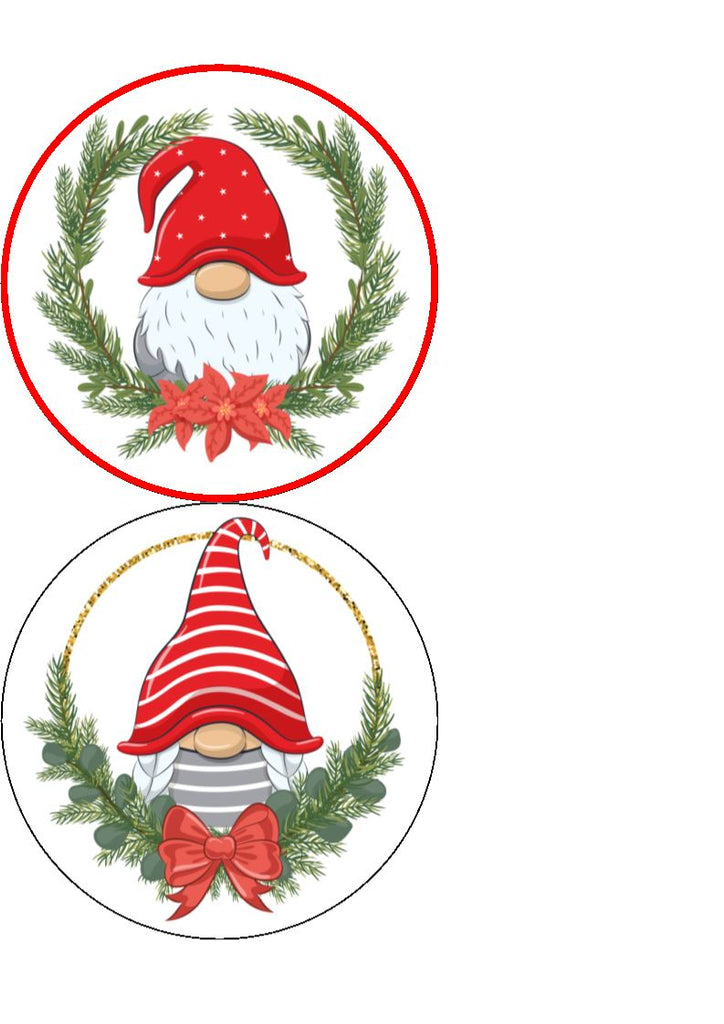Christmas Gonks - Design 1 - cake and cupcake toppers