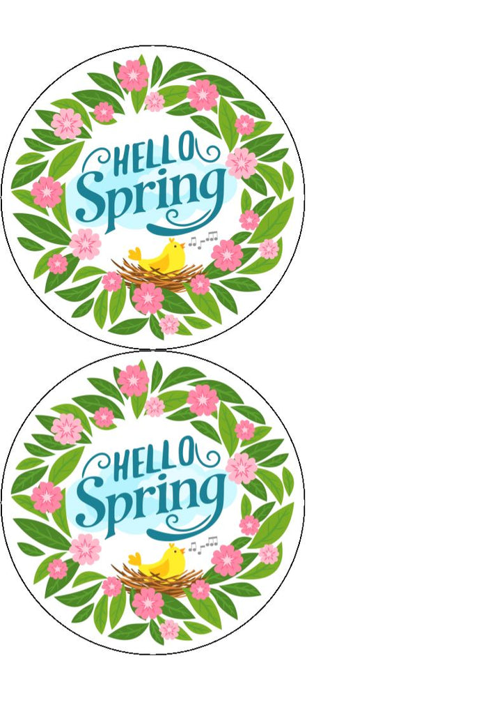 Hello Spring Cake/Cupcake Toppers