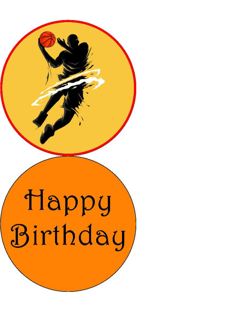 Basketball Mix - Add personalisation - edible cake/cupcake toppers