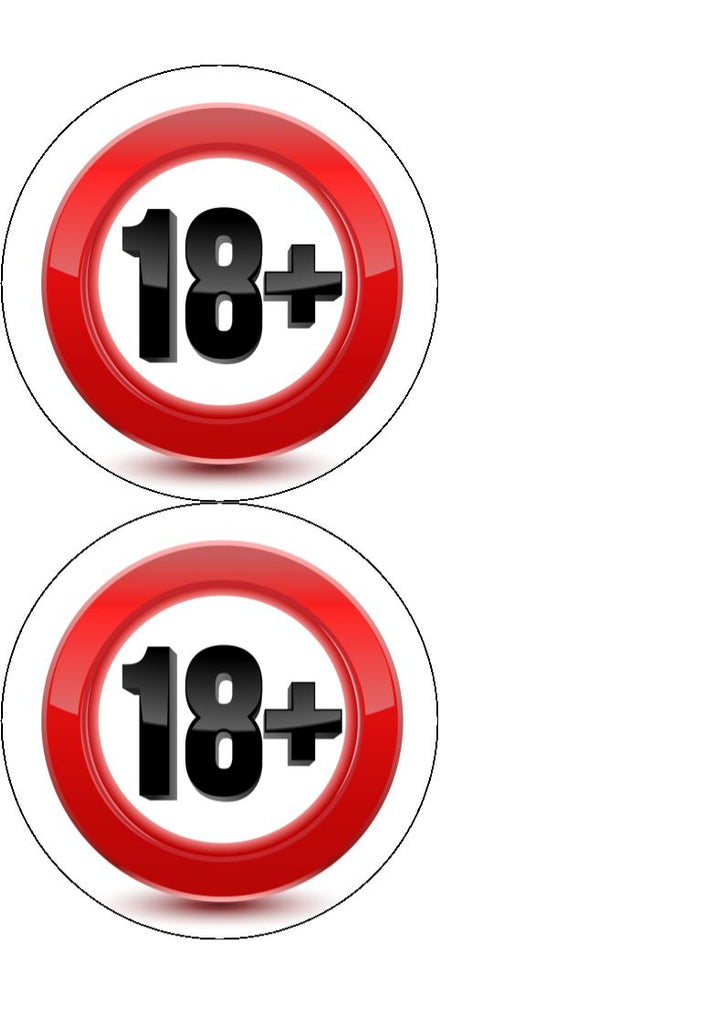 18th Birthday Cake Toppers - 18+ Design